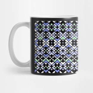 Abstract geometric pattern - blue and black. Mug